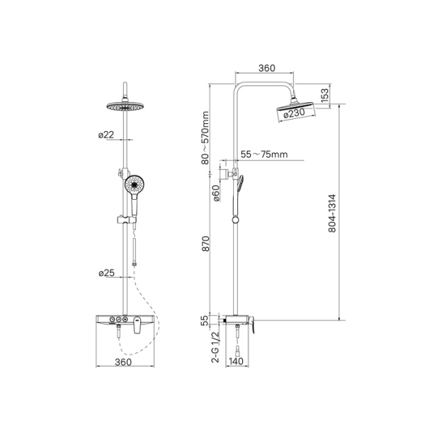 Душевая система IDDIS Shelfy (SHESB3Fi06)